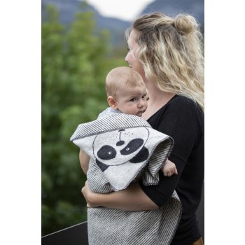 David Fussenegger JUWEL Decke mit Kapuze "Pandabär" 80x80 cm rohweiß